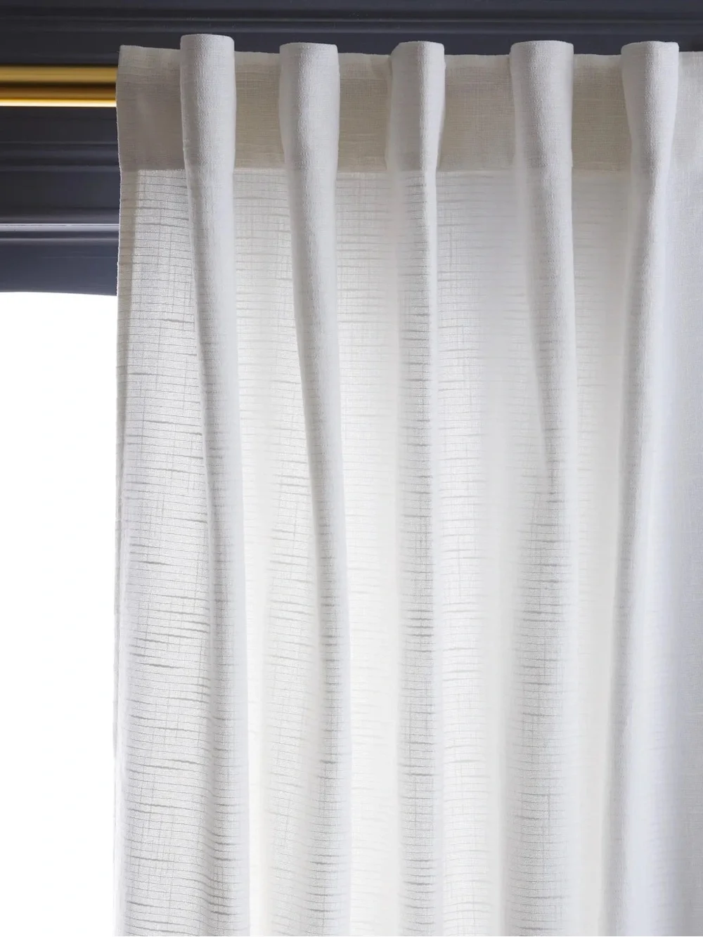 QUINCE Set Of 2 48x84 Cotton Slub Curtains White 0708